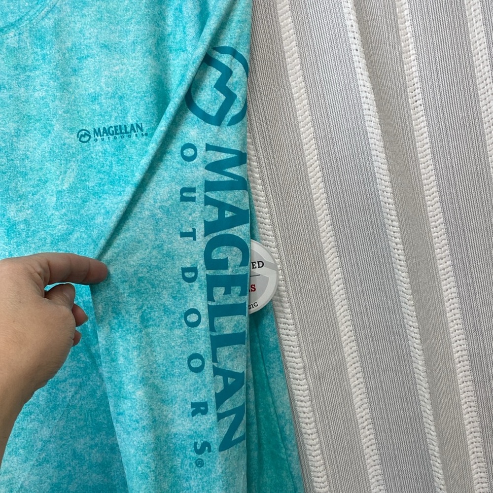 NWT Magellan Outdoors Long Sleeve Shirt Blue Green Aqua Colors Girls XL - Picture 7 of 9